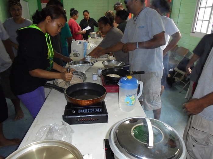 Participants tried out locally made breadfruit flour in many cooking recipes. 